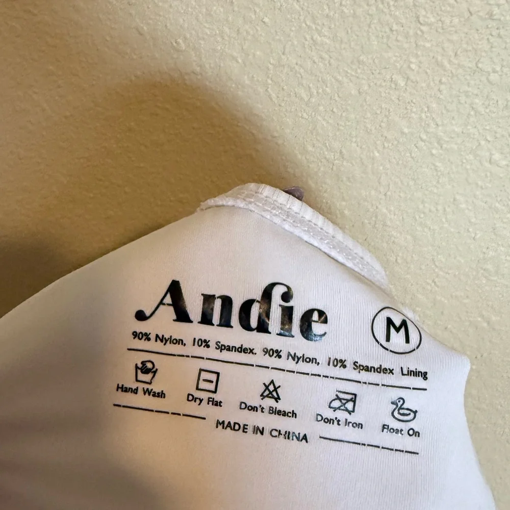 Andie Open Back The Ibiza One Piece Rib Swimsuit in White M